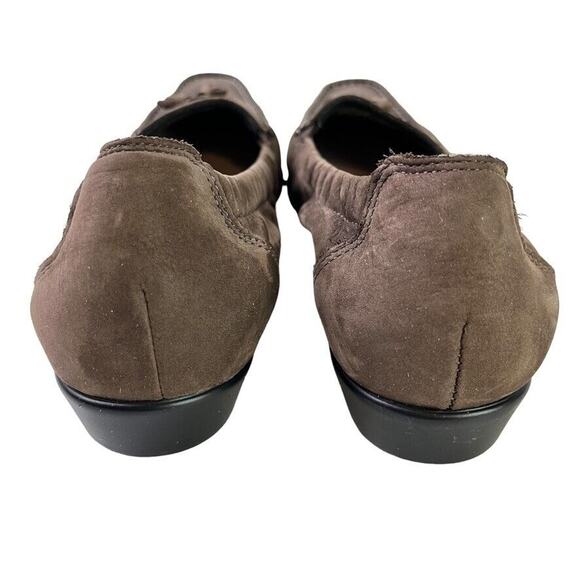 Sas Hope USA Made Brown Nubuck Leather Square Toe Flats Slip On Loafers 9.5 N - Picture 11 of 16